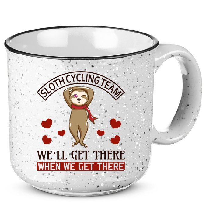 Sloth Cycling Team We'll Get There When We Get There 15oz Campfire Ceramic Mug