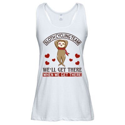 Sloth Cycling Team We'll Get There When We Get There Ladies Essential Flowy Tank