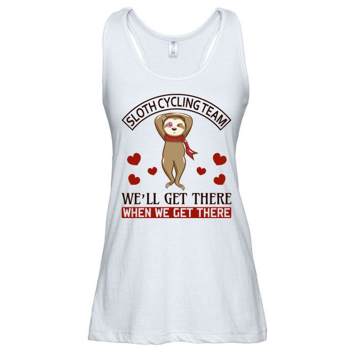 Sloth Cycling Team We'll Get There When We Get There Ladies Essential Flowy Tank