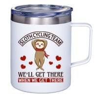 Sloth Cycling Team We'll Get There When We Get There 12oz Stainless Steel Coffee Mug
