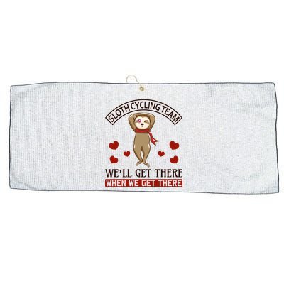 Sloth Cycling Team We'll Get There When We Get There Large Microfiber Waffle Golf Towel