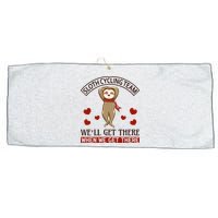 Sloth Cycling Team We'll Get There When We Get There Large Microfiber Waffle Golf Towel