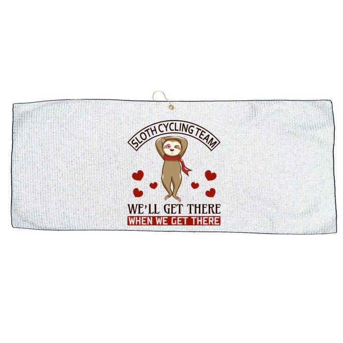 Sloth Cycling Team We'll Get There When We Get There Large Microfiber Waffle Golf Towel