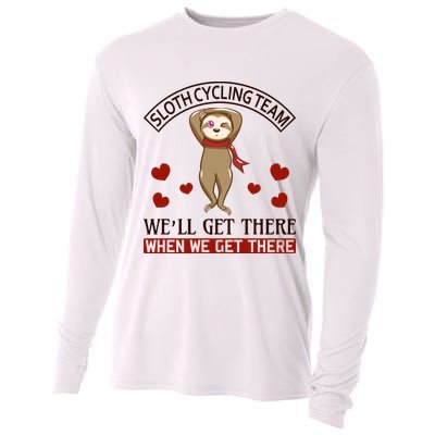 Sloth Cycling Team We'll Get There When We Get There Cooling Performance Long Sleeve Crew