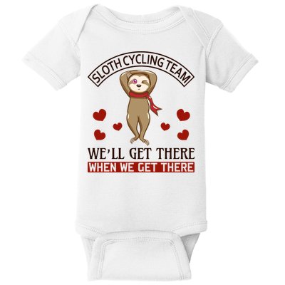 Sloth Cycling Team We'll Get There When We Get There Baby Bodysuit
