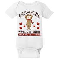 Sloth Cycling Team We'll Get There When We Get There Baby Bodysuit