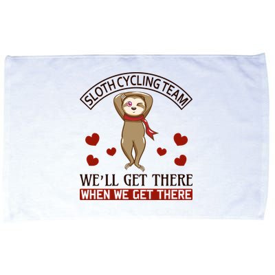 Sloth Cycling Team We'll Get There When We Get There Microfiber Hand Towel