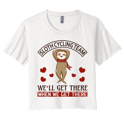 Sloth Cycling Team We'll Get There When We Get There Crop Top