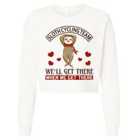 Sloth Cycling Team We'll Get There When We Get There Cropped Pullover Crew