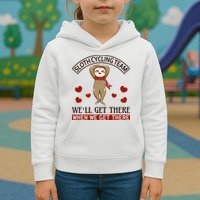 Sloth Cycling Team We'll Get There When We Get There Kids Hoodie
