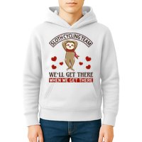 Sloth Cycling Team We'll Get There When We Get There Kids Hoodie