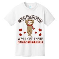 Sloth Cycling Team We'll Get There When We Get There Kids T-Shirt