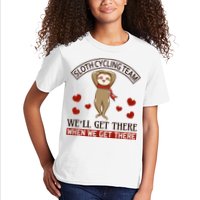 Sloth Cycling Team We'll Get There When We Get There Kids T-Shirt