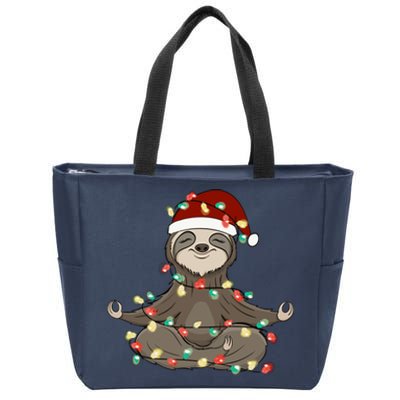 Sloth Christmas Tree Funny Yoga Sloth Zip Tote Bag