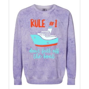 Summer Cruising Trip Funny Don't Fall Off The Boat Colorblast Crewneck Sweatshirt