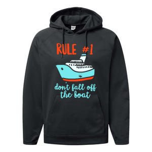 Summer Cruising Trip Funny Don't Fall Off The Boat Performance Fleece Hoodie