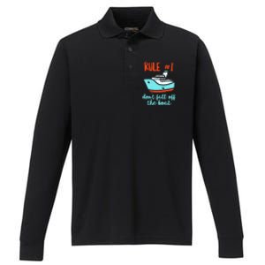 Summer Cruising Trip Funny Don't Fall Off The Boat Performance Long Sleeve Polo