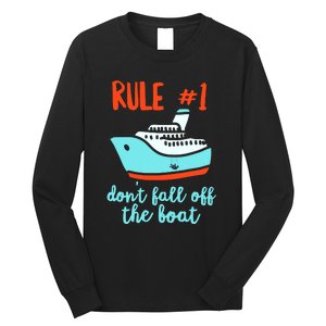 Summer Cruising Trip Funny Don't Fall Off The Boat Long Sleeve Shirt