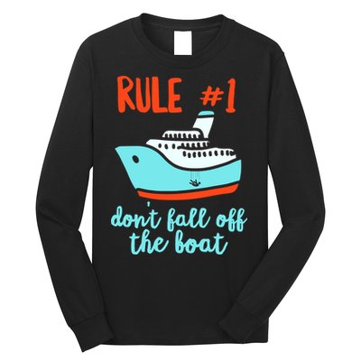 Summer Cruising Trip Funny Don't Fall Off The Boat Long Sleeve Shirt