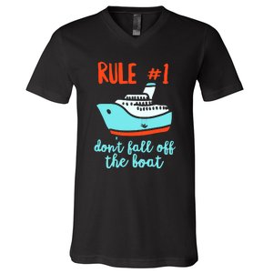 Summer Cruising Trip Funny Don't Fall Off The Boat V-Neck T-Shirt