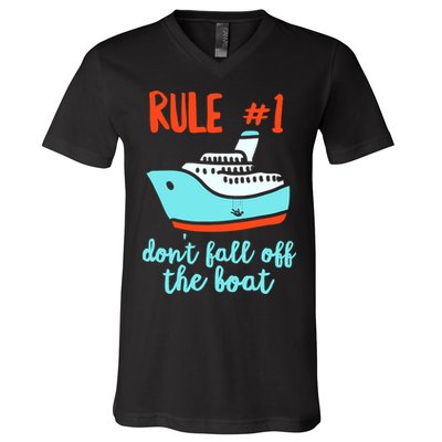 Summer Cruising Trip Funny Don't Fall Off The Boat V-Neck T-Shirt