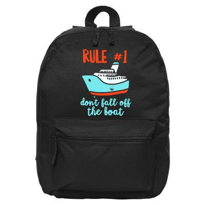 Summer Cruising Trip Funny Don't Fall Off The Boat 16 in Basic Backpack