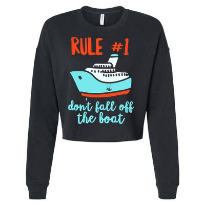 Summer Cruising Trip Funny Don't Fall Off The Boat Cropped Pullover Crew