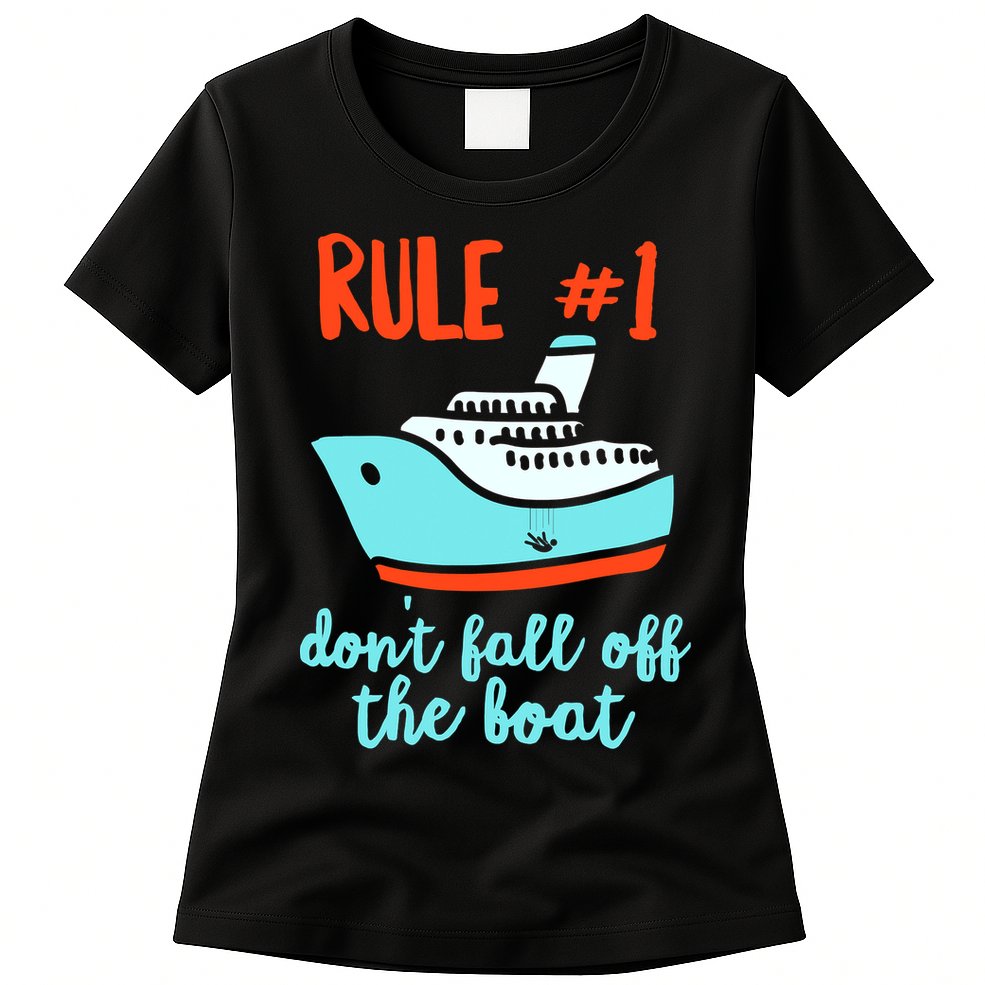 Summer Cruising Trip Funny Don't Fall Off The Boat Womens T-Shirt
