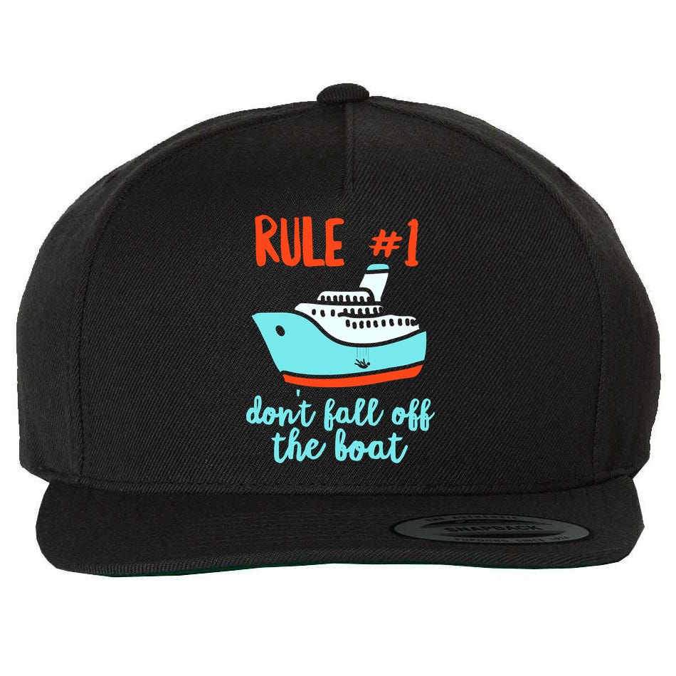 Summer Cruising Trip Funny Don't Fall Off The Boat Wool Snapback Cap
