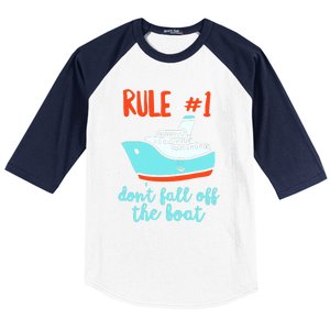 Summer Cruising Trip Funny Don't Fall Off The Boat Baseball Sleeve Shirt