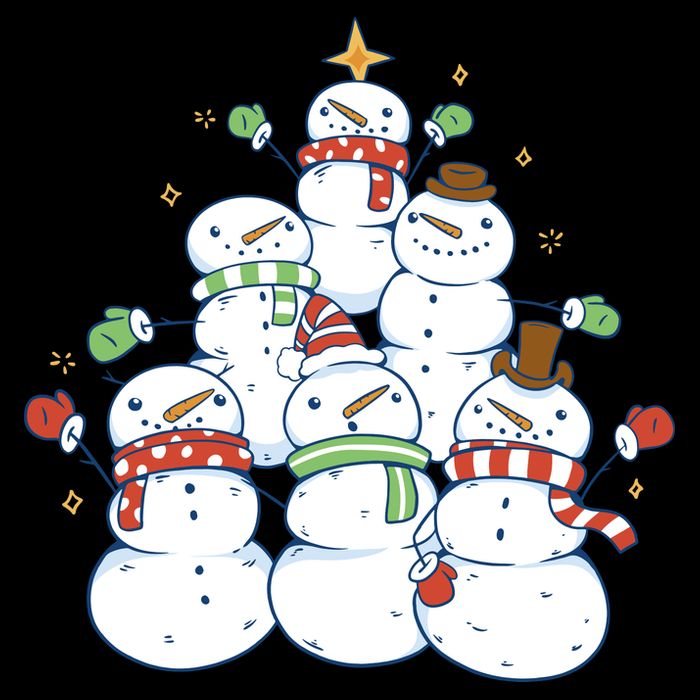 Snowman Christmas Tree Cute Holiday Cooling Performance Crew T-Shirt
