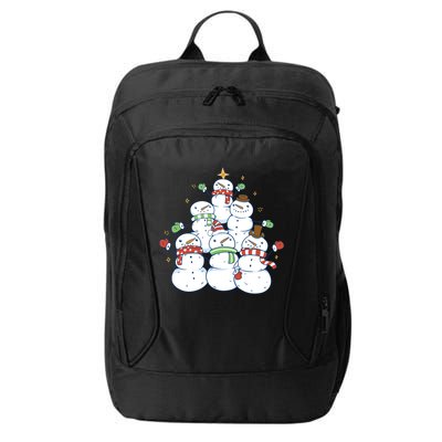 Snowman Christmas Tree Cute Holiday City Backpack