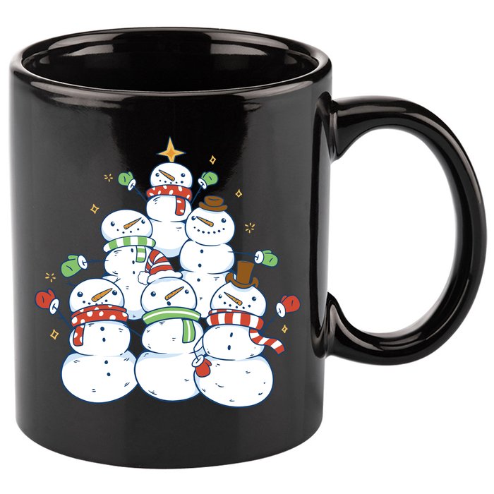 Snowman Christmas Tree Cute Holiday 11oz C Handle Ceramic Mug