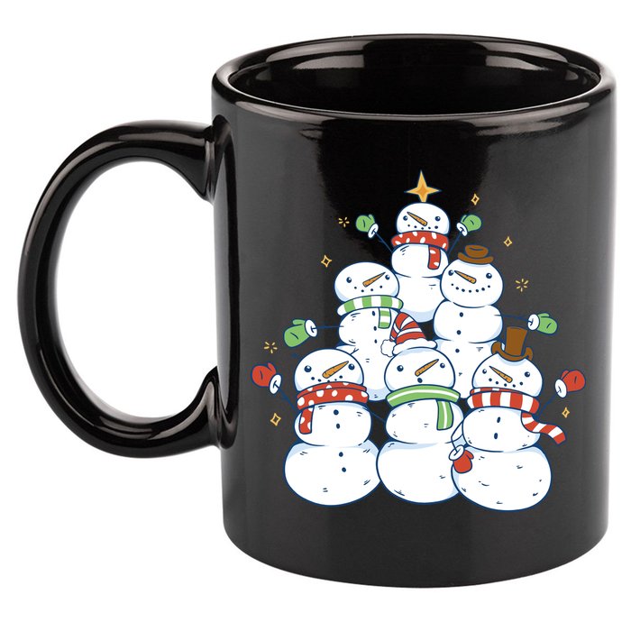 Snowman Christmas Tree Cute Holiday 11oz C Handle Ceramic Mug
