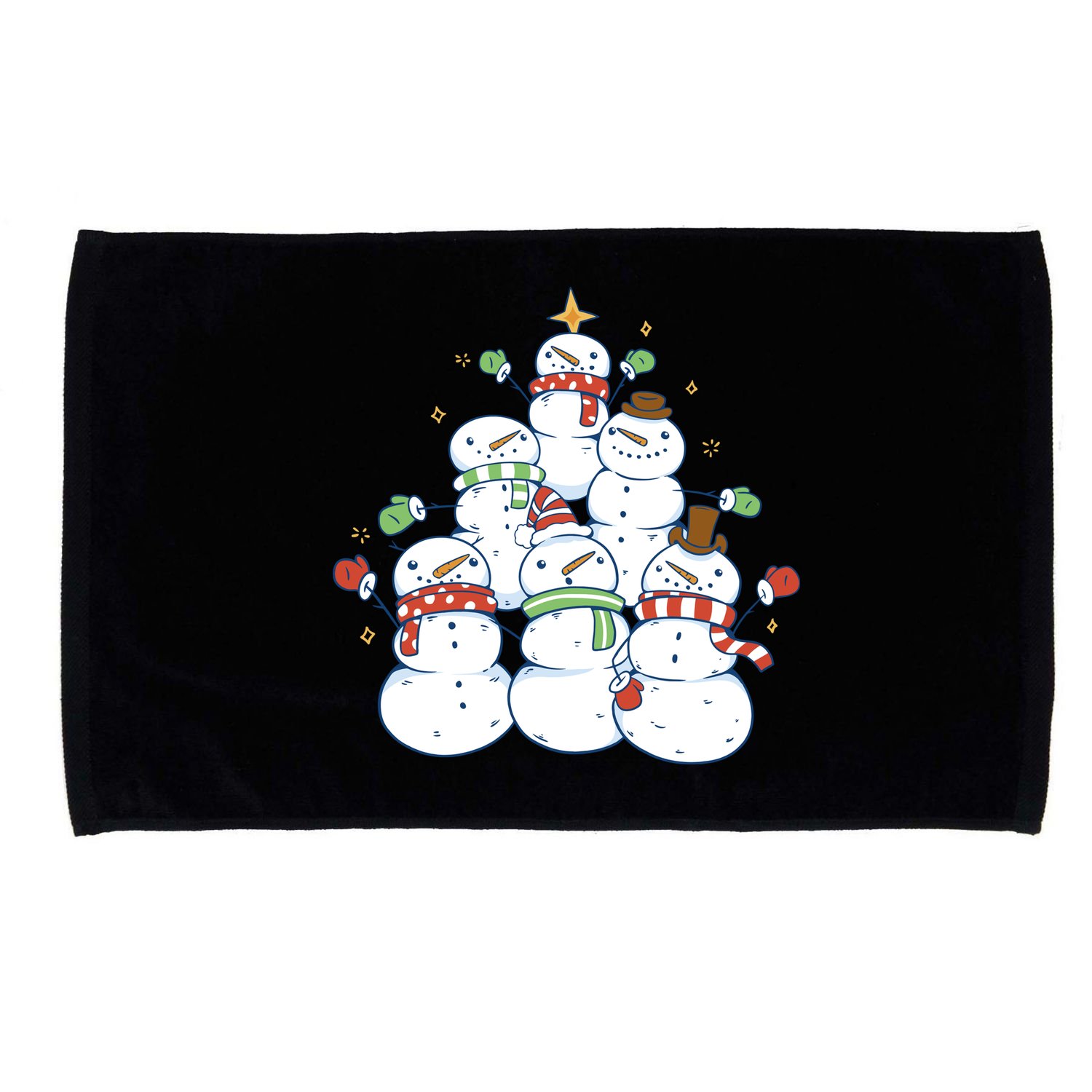 Snowman Christmas Tree Cute Holiday Microfiber Hand Towel