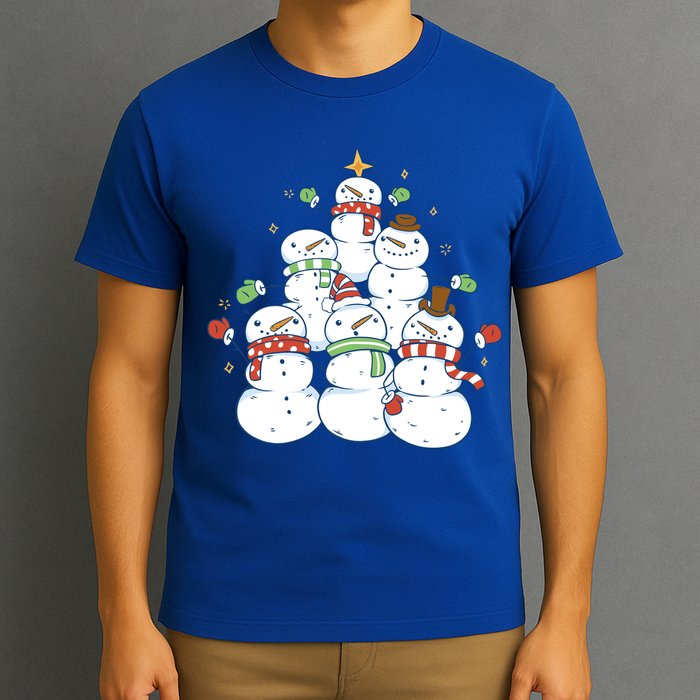 Snowman Christmas Tree Cute Holiday T-Shirt