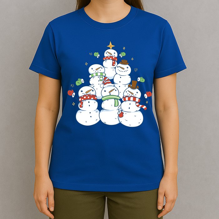 Snowman Christmas Tree Cute Holiday T-Shirt