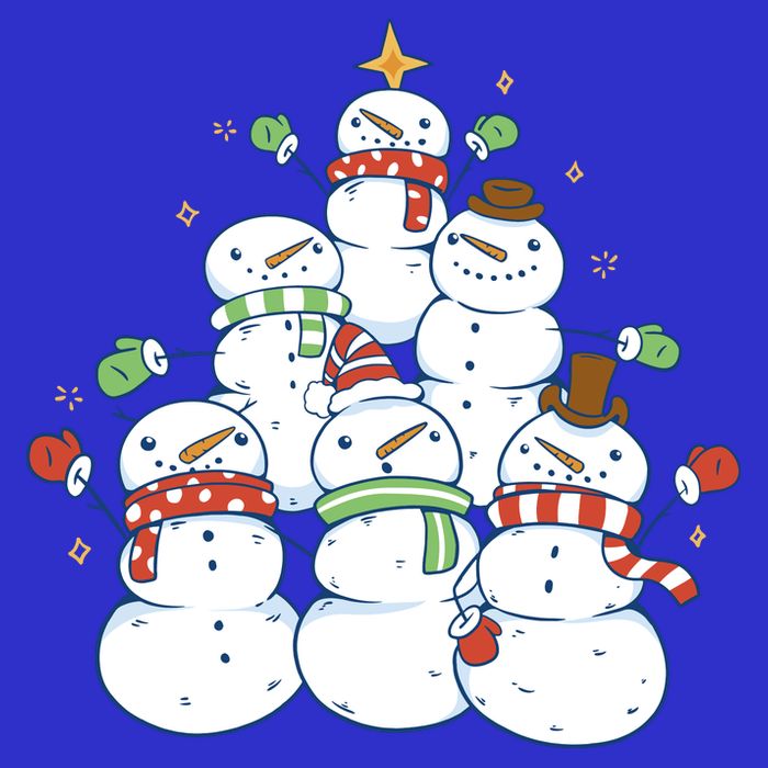 Snowman Christmas Tree Cute Holiday T-Shirt