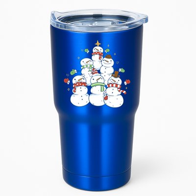Snowman Christmas Tree Cute Holiday Tumbler