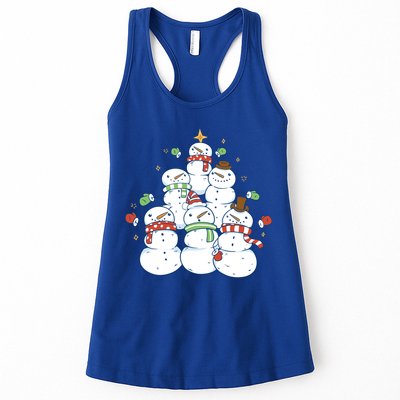 Snowman Christmas Tree Cute Holiday Womens Tank Top