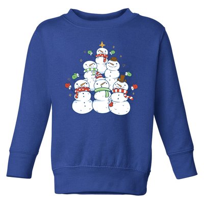 Snowman Christmas Tree Cute Holiday Toddler Sweatshirt