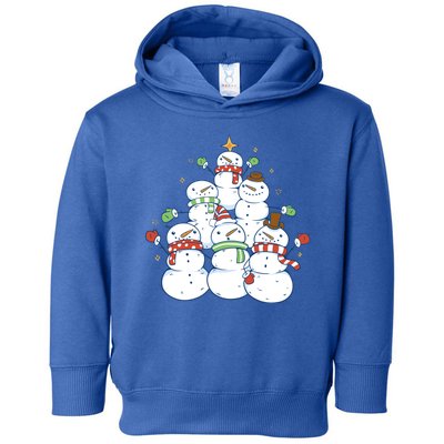 Snowman Christmas Tree Cute Holiday Toddler Hoodie