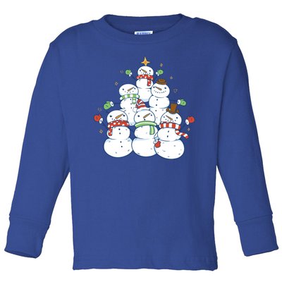 Snowman Christmas Tree Cute Holiday Toddler Long Sleeve Shirt