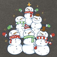 Snowman Christmas Tree Cute Holiday Cotton Canvas Backpack