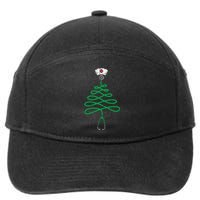 Stethoscope Christmas Tree Nurse Christmas Scrub Top Xmas 7-Panel Snapback Hat