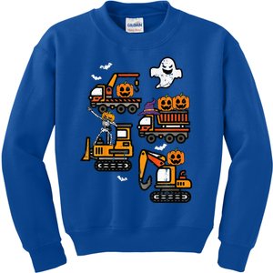 Spooky Construction Trucks Halloween Costume Kids Sweatshirt