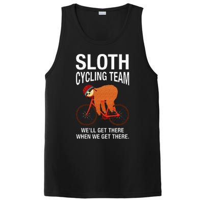 Sloth Cycling Team Funny Lazy Sloth On A Bike Bicycle PosiCharge Competitor Tank