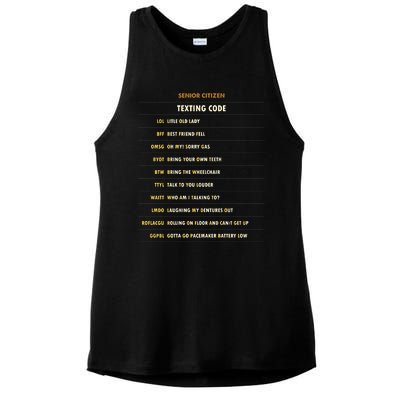 Senior Citizen Texting Code Cool Funny Old People Saying Ladies PosiCharge Tri-Blend Wicking Tank