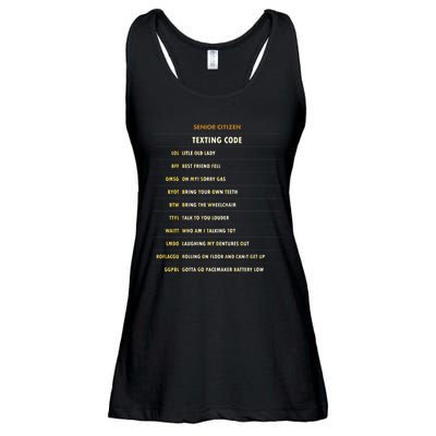 Senior Citizen Texting Code Cool Funny Old People Saying Ladies Essential Flowy Tank