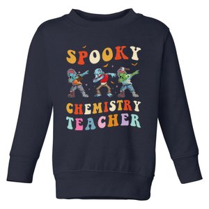 Spooky Chemistry Teacher Zombie Groovy Halloween Ghost Toddler Sweatshirt